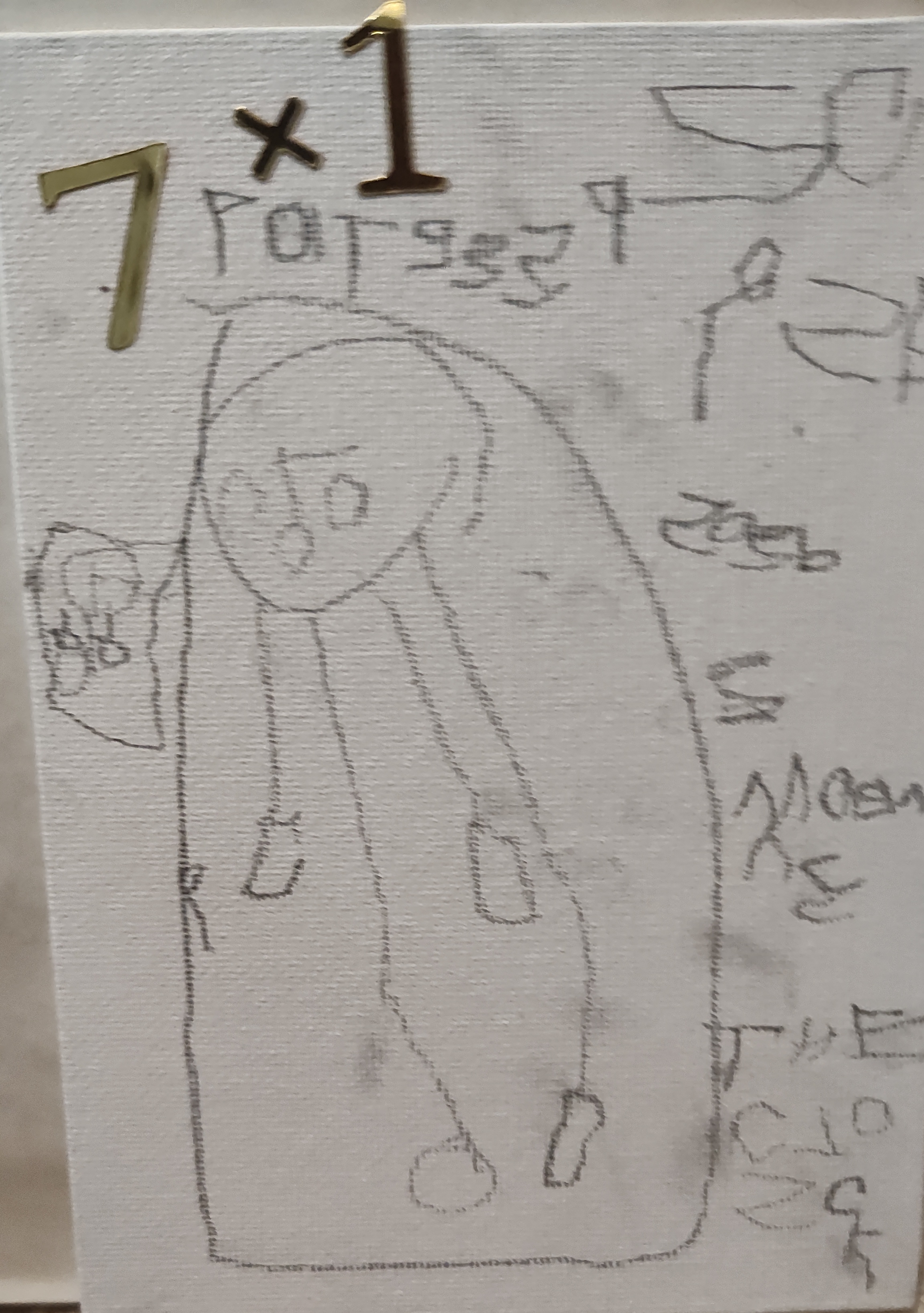 Clock 7 — drawing by Clock, age 5